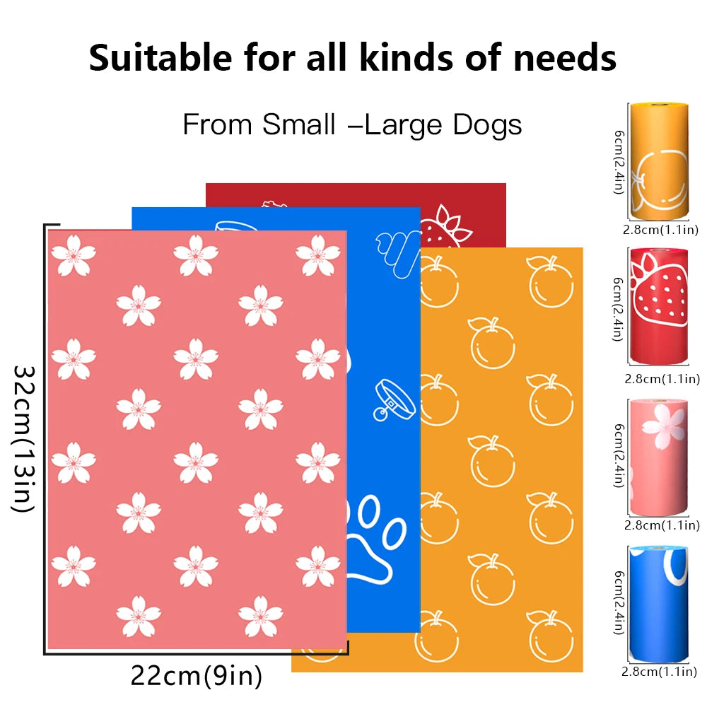 Photodegradable Dog Poop Bags Extra-Thick, Leak-Proof, Scented Pet Waste Bags Portable  Pet Poop Pickup Bags with  Dispenser