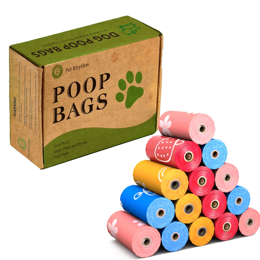 Photodegradable Dog Poop Bags Extra-Thick, Leak-Proof, Scented Pet Waste Bags Portable  Pet Poop Pickup Bags with  Dispenser