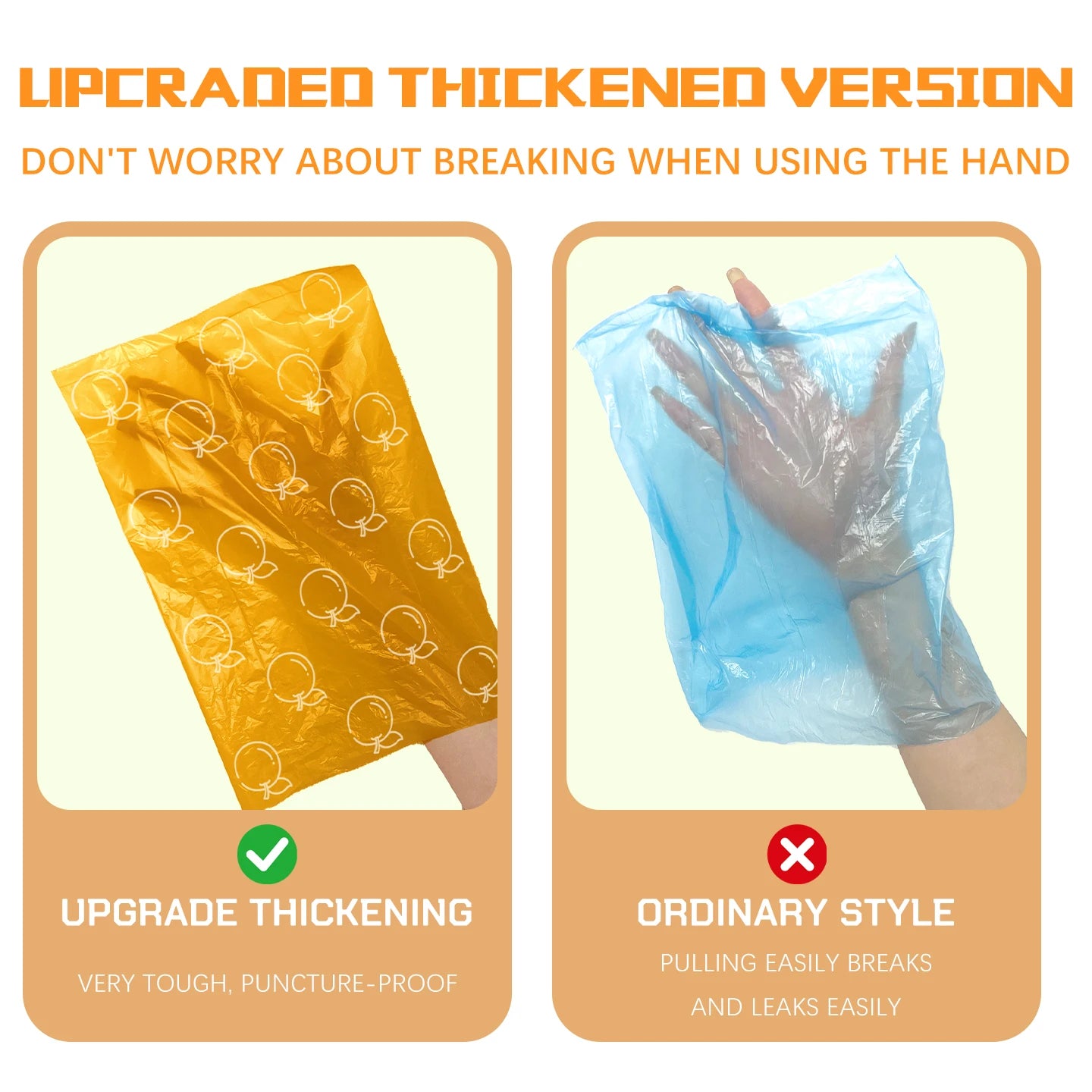 Photodegradable Dog Poop Bags Extra-Thick, Leak-Proof, Scented Pet Waste Bags Portable  Pet Poop Pickup Bags with  Dispenser