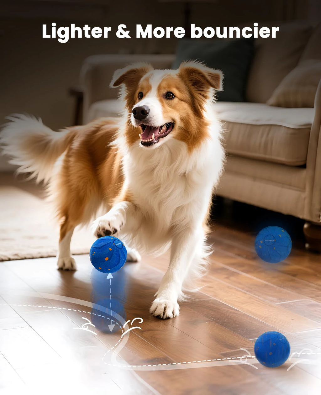Smart Interactive Dog Toy Rechargeable Automatic  Rolling Pet Ball E-TPU Indestructible  for Medium & Large Aggressive Chewers