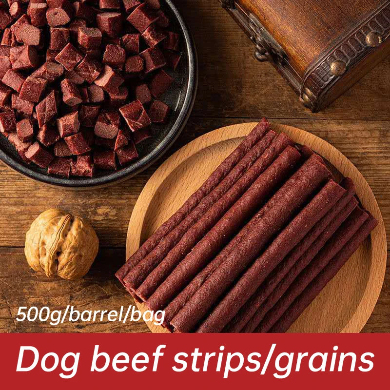 Dog Snack Beef Grain Beef Strip 500g Beef Stick Pet Teddy Golden retriever Training Reward