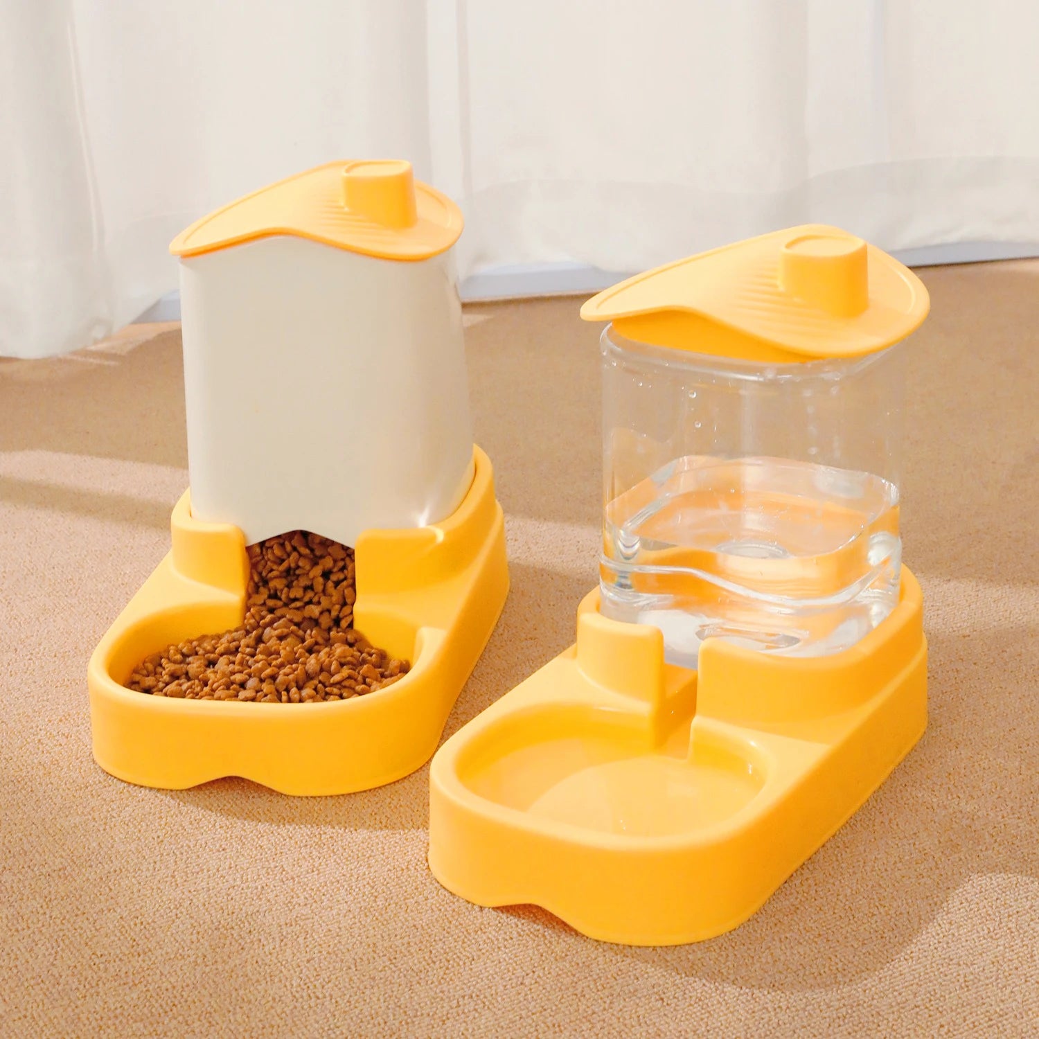 Water Fountain & Feeder Combo Circulating Flowing Water Pet Drinking Dispenser Multifunctional Pet Daily Supplies